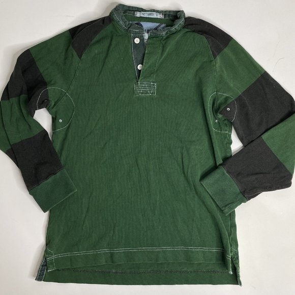 GAP Other - Gap Mens Size M 1/4 Button Dark Green Mock Neck Pullover Cotton Sweater Rugby